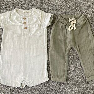 CITY MOUSE linen pant (9-12 months) and romper (18-24 months). Selling both.